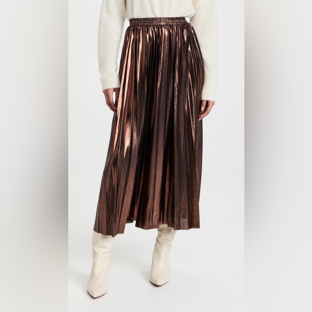 En Saison Shimmering Copper Midi Skirt - S